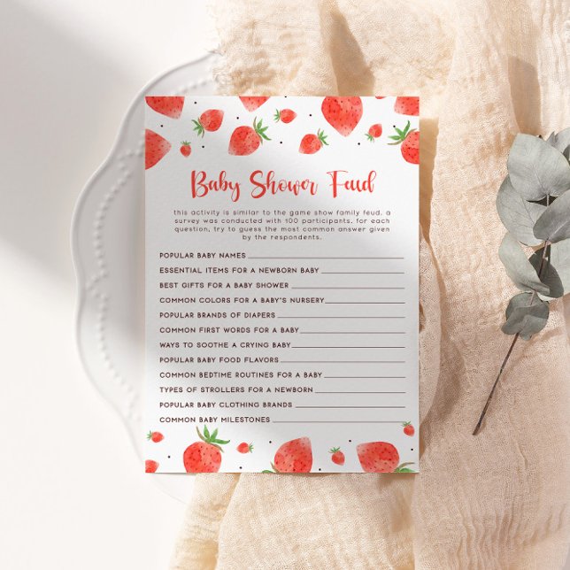 Invitation Baby shower Feud Game, Berry Sweet Baby shower (Créateur téléchargé)