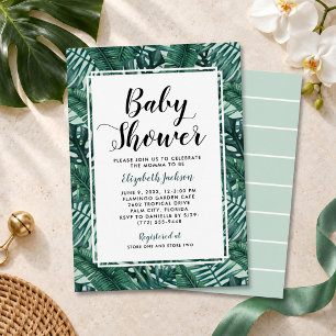 Invitation Baby Shower Feuille de Palmier Tropical Moderne Me