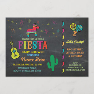 Invitation Baby shower Fiesta Chalk Pinata Couples Parents