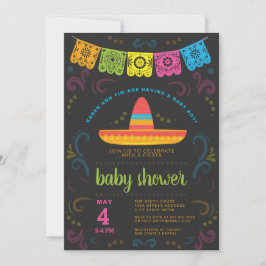 Invitation Baby shower Fiesta coloré conception de tableau no