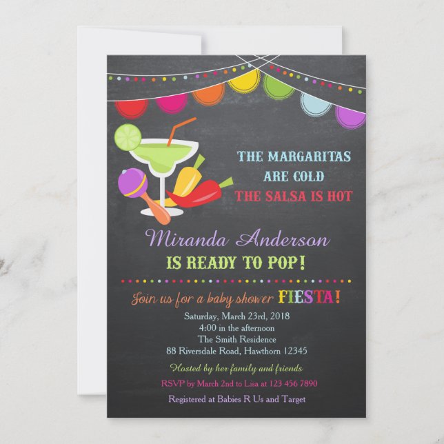 Invitation Baby shower Fiesta / Invitation Baby sh (Devant)