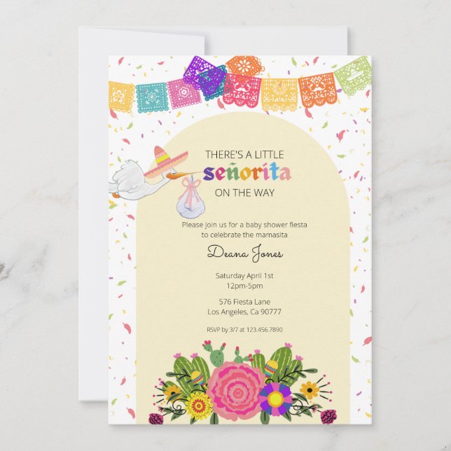 Invitation Baby shower Fiesta Senorita (Devant)