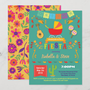 Invitation baby shower Fiesta vert non sexiste