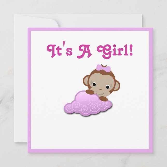Invitation Baby shower (Fille) (Devant)