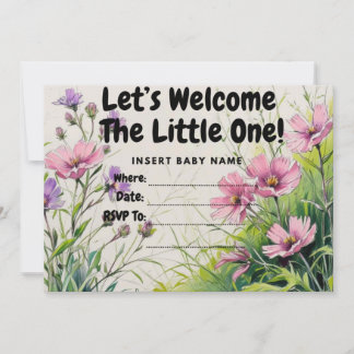 Invitation baby shower fille