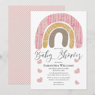 Invitation Baby shower fille adorable Rainbow