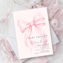 Baby Shower Fille Arc-en-Ciel Aquarelle Ruban Rose