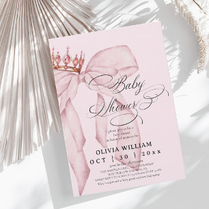 Invitation Baby Shower Fille Arc-en-ciel Rose Tendance