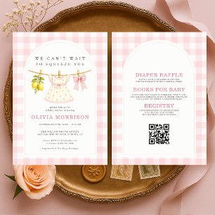 Invitation Baby Shower Fille au Citron Tout en Un
