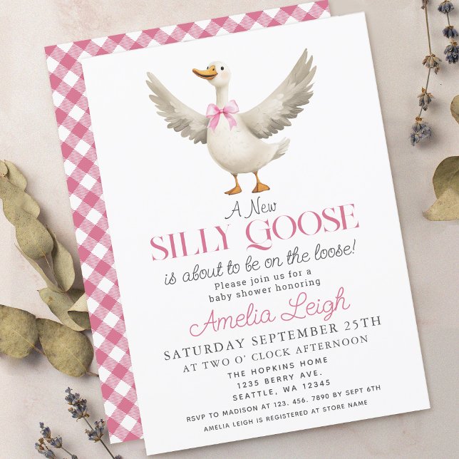 Invitation Baby shower fille au ruban rose de soie mignonne (Créateur téléchargé)