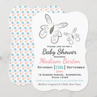Baby shower fille aux papillons mignons et aux poi
