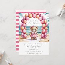 Baby shower Fille Blonde Beachside Teddy Bear