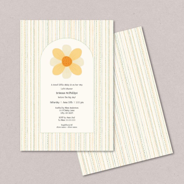 Invitation Baby shower fille Boho Daisy (Créateur téléchargé)