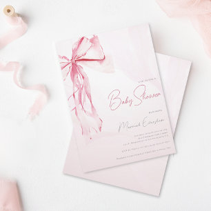 Invitation Baby shower fille coquette rose