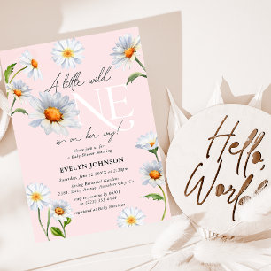 Invitation Baby shower Fille Daisy 'A Little Wild One'
