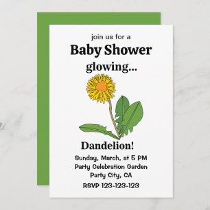 Invitation Baby shower fille Dandelion