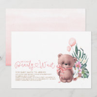 Baby shower fille d'attente de l'ours en peluche r