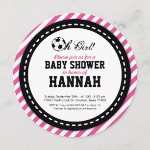 Invitation Baby shower fille de football