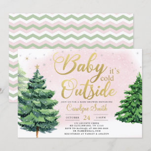 Invitation Baby shower Fille de Noël