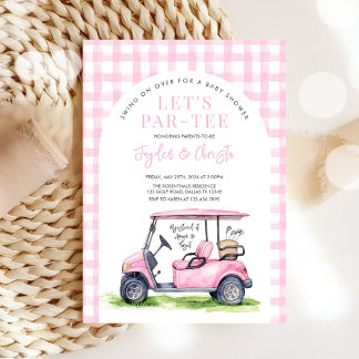 Invitation Baby Shower Fille Golf Let's Par-Tee Heure de Tee 