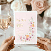 Invitation Baby shower Fille Jardin Floral Spring