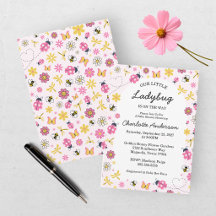 Baby Shower Fille Mignonne Coccinelle Rose