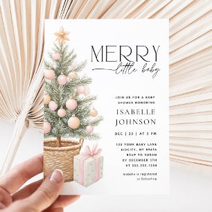 Invitation Baby shower Fille Noël hiver