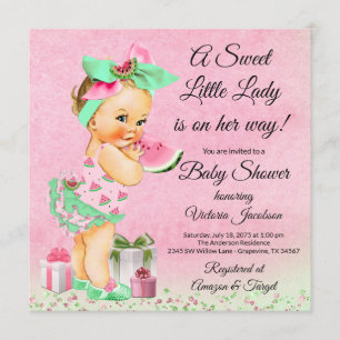 Invitation Baby Shower Fille Pastèque