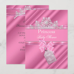 Invitation Baby Shower Fille Princesse Rose "C'est une Fille"