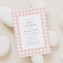 Baby shower fille rose classique En vichy