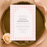 Baby Shower Fille Rose Gingham