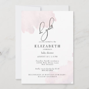 Invitation Baby shower fille rose Oh