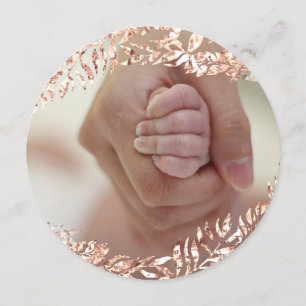 Invitation Baby shower fille Rose or rose Royal Photo E
