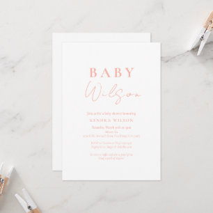 Invitation Baby shower fille rose simple élégant