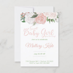 Invitation Baby shower fille Rosey Baby
