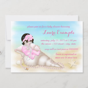 Invitation Baby Shower Fille sur la Plage