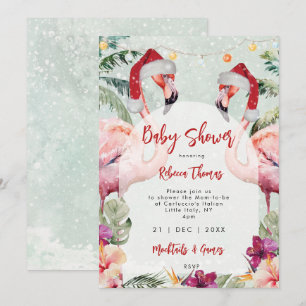 Invitation baby shower flamand de noël