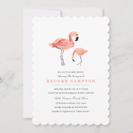 Invitation Baby shower Flamant rose