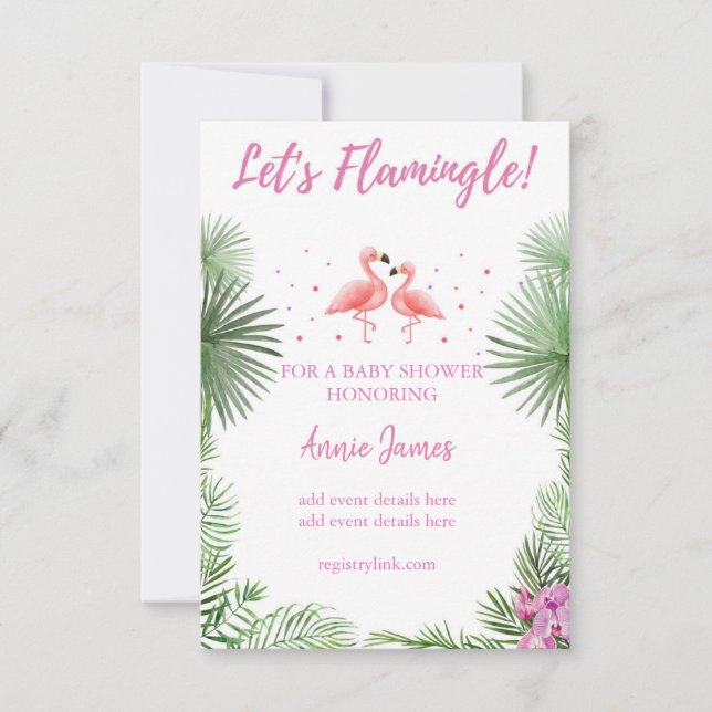 Invitation baby shower flamingo (Devant)