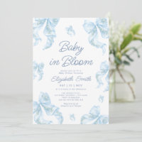 Baby-Shower Fleur Bleue Ruban Bébé en Fleur