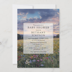 Invitation Baby Shower Fleur de Fleur d'Eau de Jardin de Prai