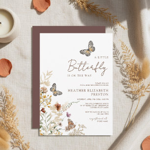 Invitation Baby Shower Fleur de Papillon