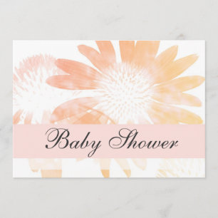 Invitation Baby shower Fleur Faisy Peach Elegant