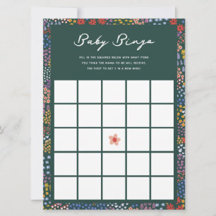 Invitation Baby shower Fleur Jeu de Bingo