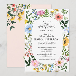 Invitation Baby shower Fleur Petit Fleur sauvage