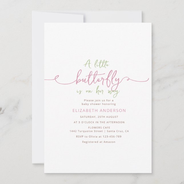 Invitation Baby shower fleur sauvage (Devant)