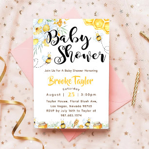 Invitation Baby shower Fleur sauvage