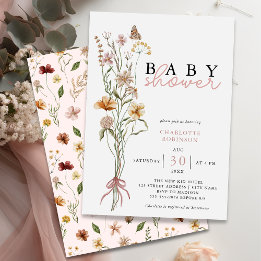 Invitation Baby shower fleur sauvage