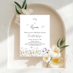 Invitation Baby shower Fleur sauvage Baby In Bloom
