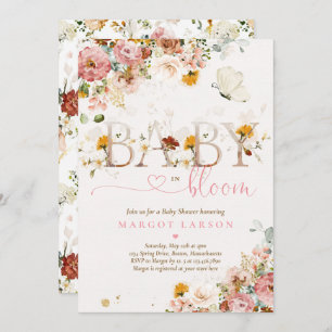 Invitation Baby shower Fleur sauvage Baby In Bloom Spring